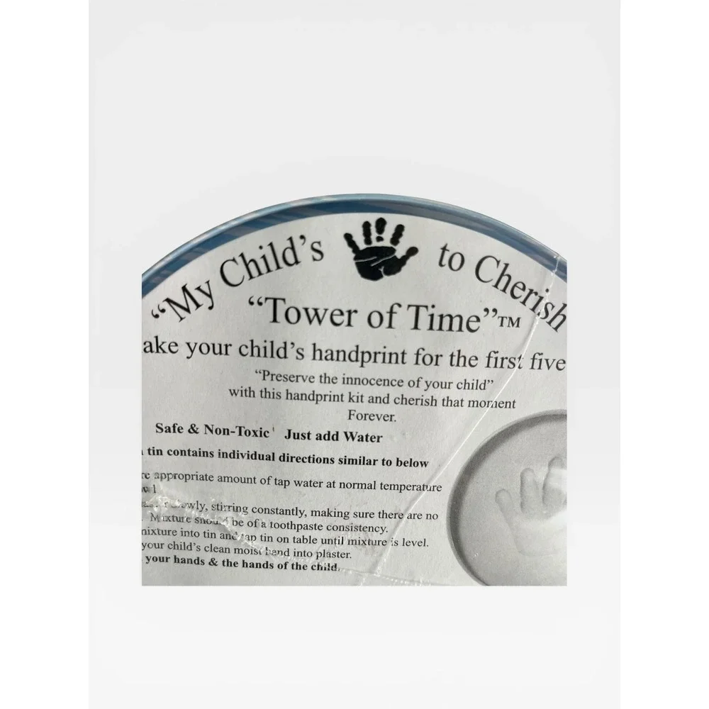 Child Cherish‎ Tower Time Blue Baby Handprint Kit 5 Tins First Five Years Gift